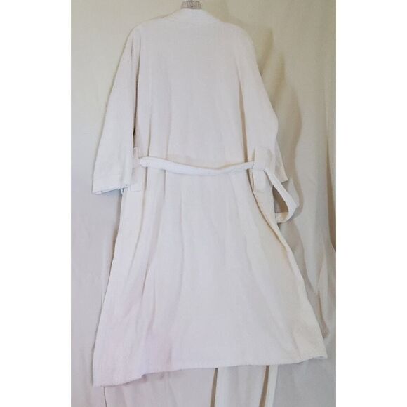 UAB Terry Cloth White Belted Robe with Pockets One size - Picture 3 of 3